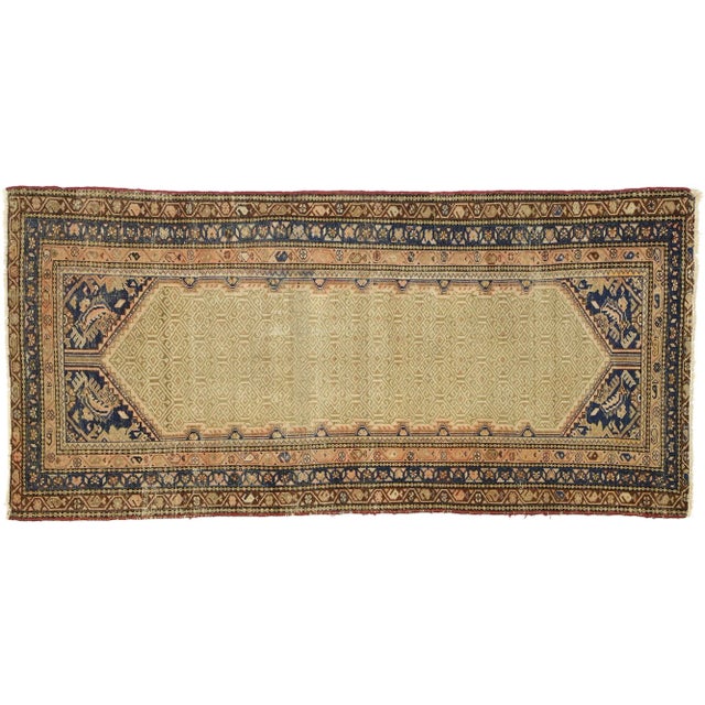 Tan Antique Persian Malayer Runner - 03'03 X 06'04 For Sale - Image 8 of 9