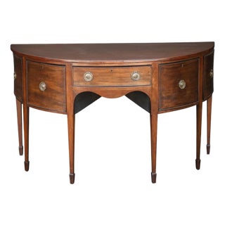 English Demilune Sideboard of Inlaid Mahogany From the Regency Period For Sale