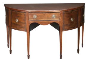 English Demilune Sideboard of Inlaid Mahogany From the Regency Period