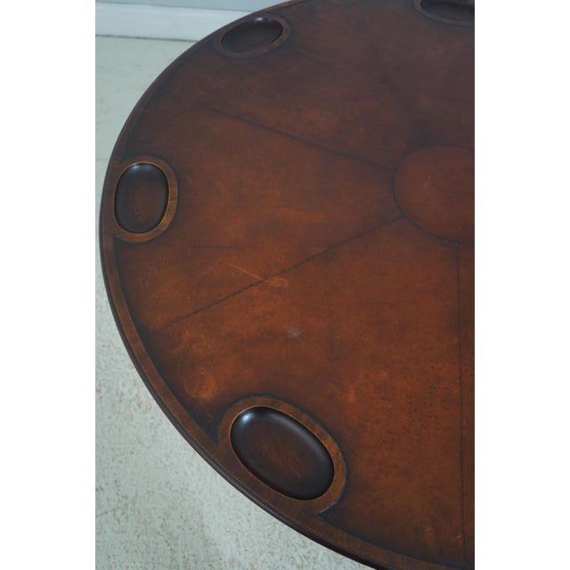 Kittinger Colonial Williamsburg Cw-41 Leather Top Tilt Games Table For Sale - Image 13 of 18