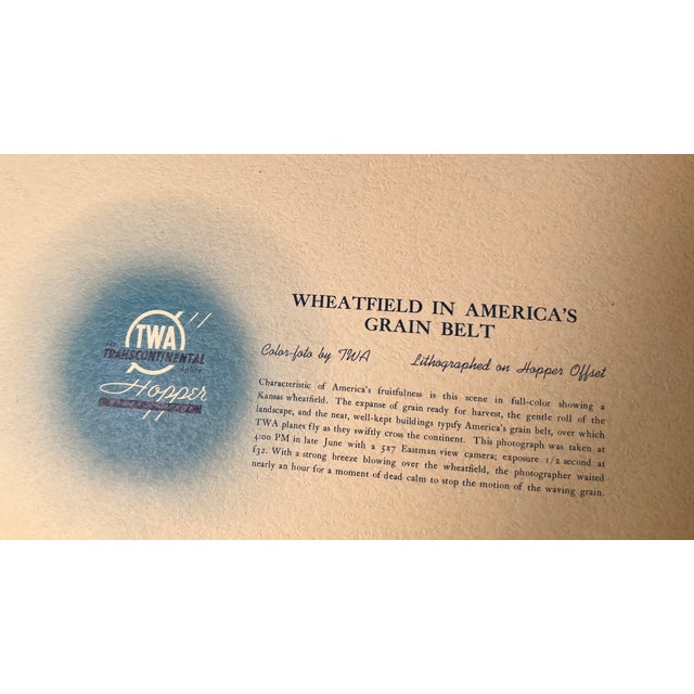 1940s 1945 Transcontinental & Western Air (Twa) Promotional Collection of Lithographs For Sale - Image 5 of 17