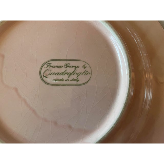 Set of 5 Franco Giorgi by Quadrifoglio Pink Dinner Plates Made in Italy For Sale - Image 9 of 13