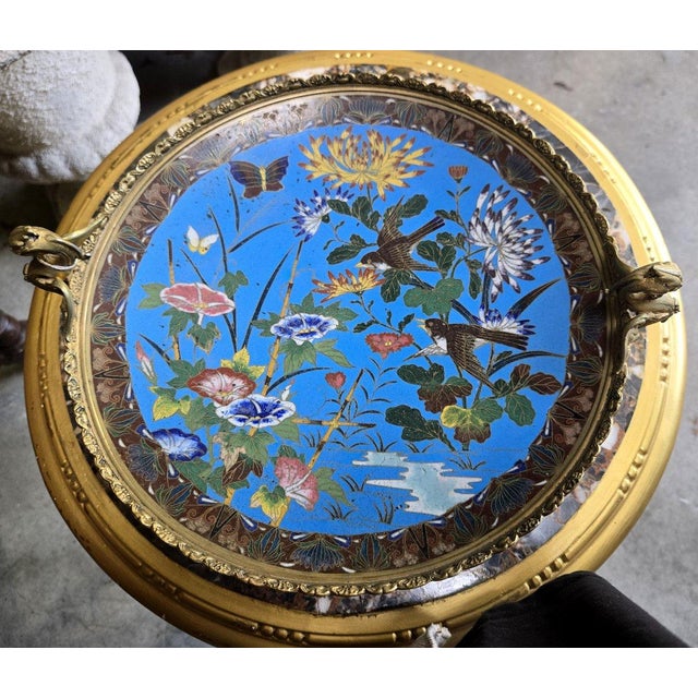 Blue 19th Century Asian Cloisonné Cup on Gilt Bronze Foot For Sale - Image 8 of 9