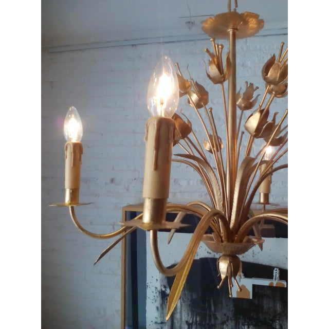 1950s French Suspension Lamp with Plant Motifs, 1950s For Sale - Image 5 of 6