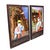 This pair of framed Chinese reverse glass paintings showcases elegant women in traditional attire. The vibrant colors and...