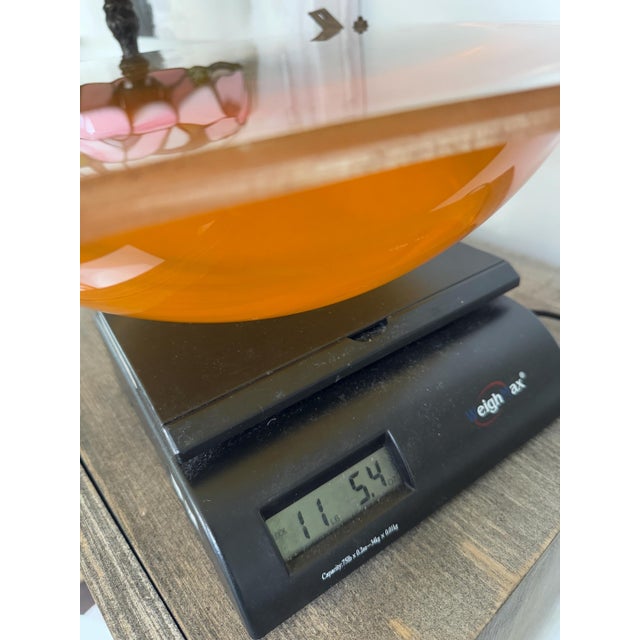 Vintage Space Age Amber Lucite 13 Inch Bubble Dome Wall Sculpture Pop Art Panel For Sale - Image 11 of 13