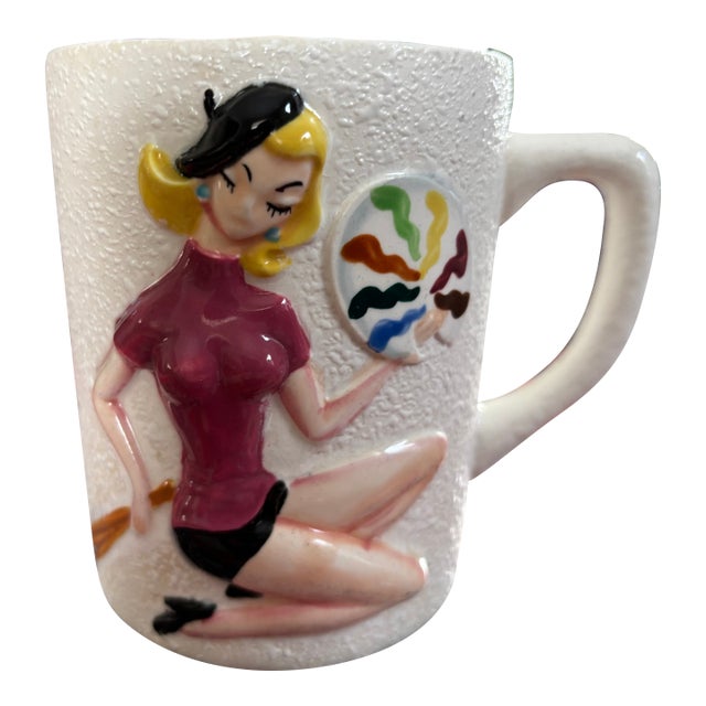 Rare 50’s Style the Four Seasons Artistic Alice Fall Girl Collectible Mug For Sale