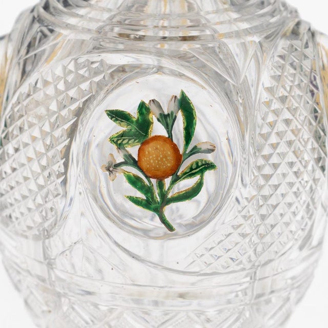 Antique French Four Chamber Divided Enamel and Ormolu Scent Bottle from Baccarat, 1830 For Sale - Image 11 of 18