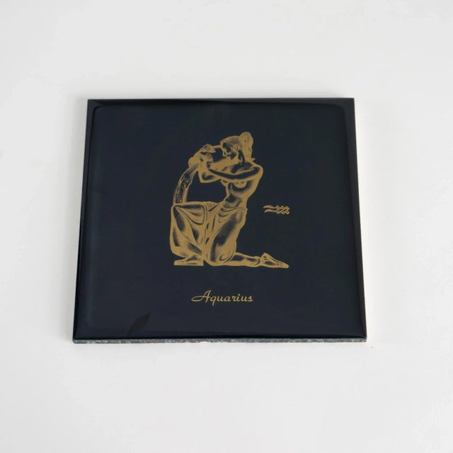 Vintage Aquarius Ceramic Wall Tile For Sale - Image 4 of 10