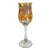 Aaron Slater Studio Design Art Glass Sculptural Stem Wine Goblet For Sale