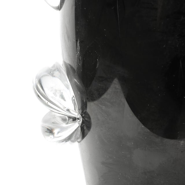 Mid-Century Hand-Blown Murano Black Glass Head Sculpture Signed Sergio Rossi For Sale - Image 11 of 13