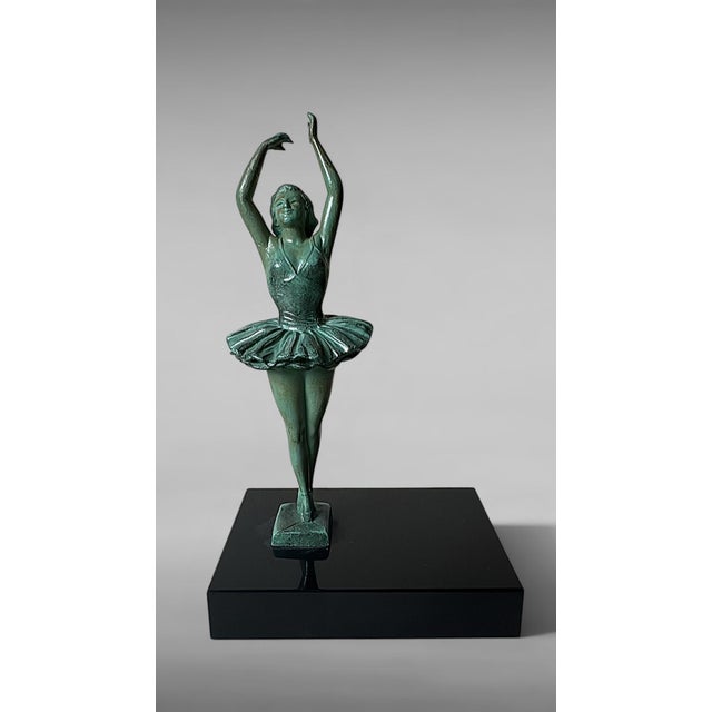 Art Deco French Pair of Dancer Bookends in Spelter and Black Marquina Marble For Sale - Image 13 of 18
