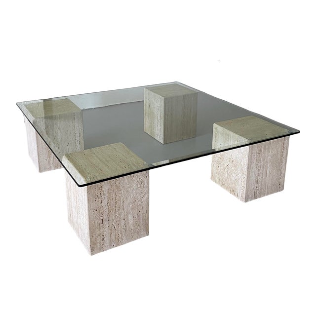 1970s Travertine Cube Coffee Table Chairish