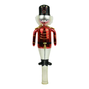 Late 20th Century Hand Blown Italian Glass Nutcracker Style Christmas Tree Topper