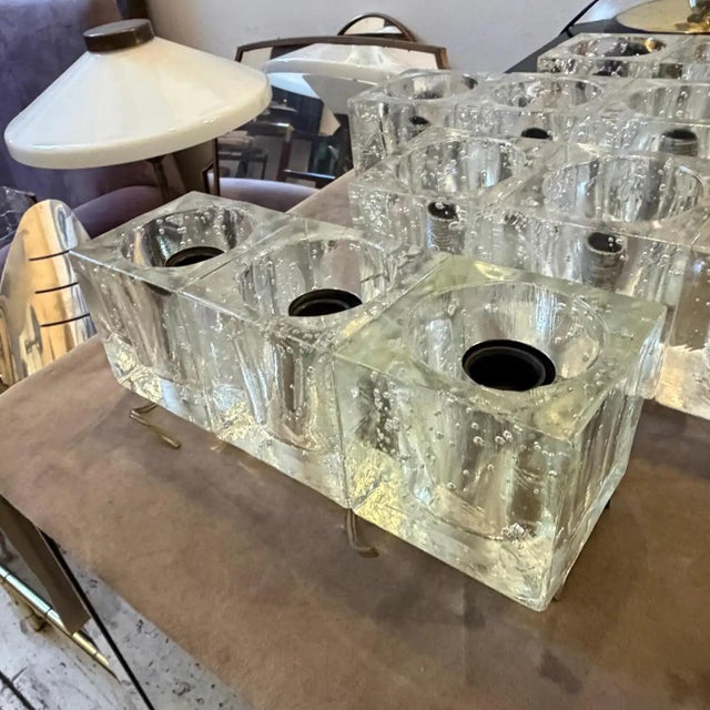 Two 1960s Mid-Century Modern Heavy Murano Glass Italian Wall Sconces by Sciolari For Sale - Image 14 of 18
