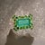 Natural Emerald Tsavorite Diamond Ring 6.75 14k White Gold 9.22 TCW Certified For Sale - Image 9 of 17
