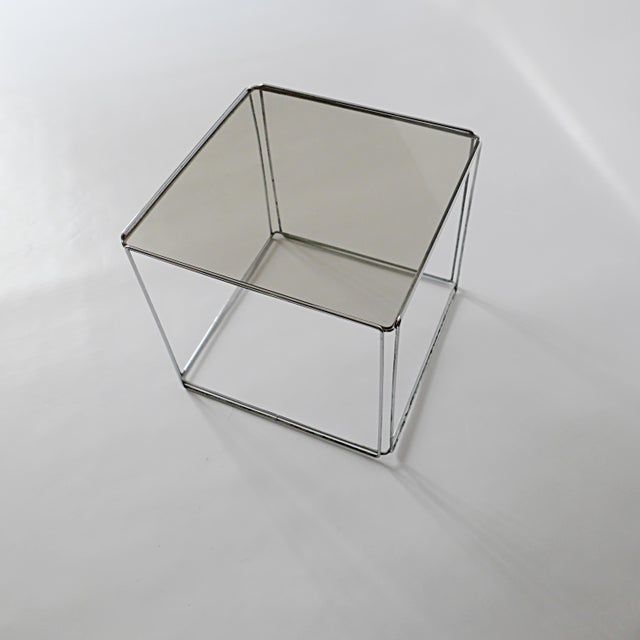 Chrome-Plated Metal and Glass Table by Max Sauze, 1970 For Sale - Image 4 of 18