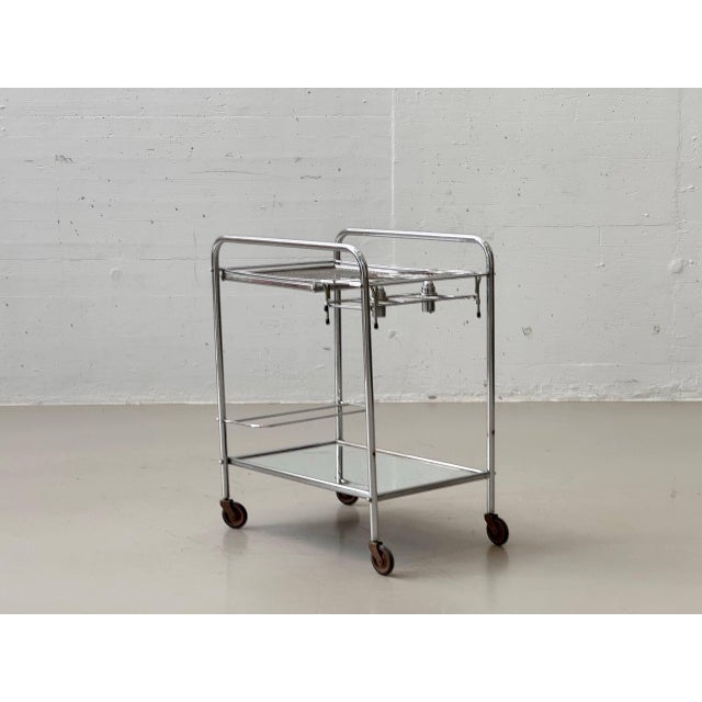 Metal French Art Deco Bar Trolley with Removable Oil Lamps, 1940s For Sale - Image 7 of 17