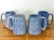 Blue 1970s Blue Spongeware Pottery Coffee Mugs - Set of 4 For Sale - Image 8 of 8