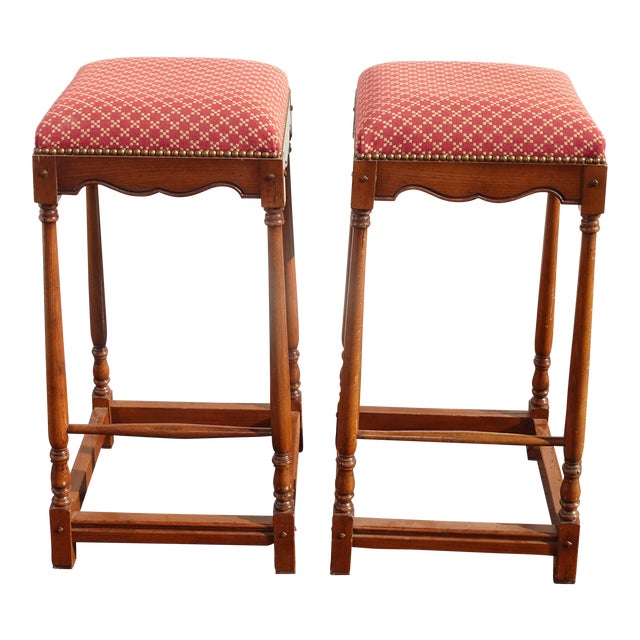 Pair French Country Red Bar Stools Made Italy Out of Dave Mustaine's