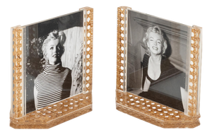 Mid-Century Modern Acrylic and Rattan Picture Frames from Christian Dior, 1970s, Set of 2