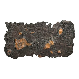 1960s Large Brutalist Patinated Bronze Wall Sculpture by Enrico Donati For Sale