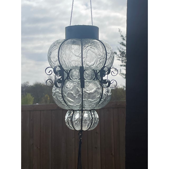 1960s Italian Murano Style Caged Glass Pendant For Sale - Image 5 of 5