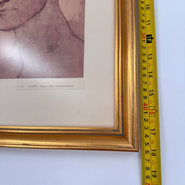 Cream Framed Picasso Head of a Boy Cleveland Museum Issued Print For Sale - Image 8 of 10