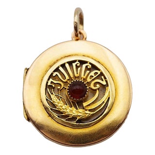 Art Nouveau July Locket Pendant For Sale