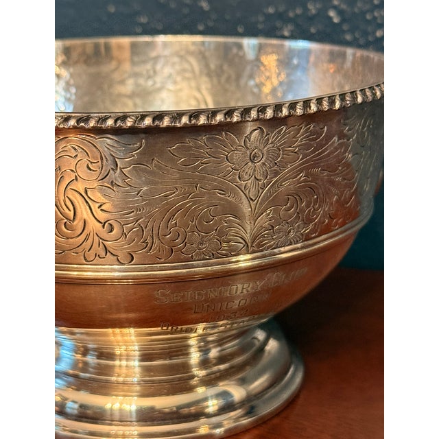 Ellis-Barker 1934 Silverplate Trophy Bowl - Seigniory Club Quebec Oriole Stables Equestrian Trophy - Chateau Montebello Canadian Heritage For Sale In Pittsburgh - Image 6 of 14