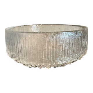 1970s Ice Glass Ultima Thule Footed Bowl by Tapio Wirkkala for Iittala For Sale
