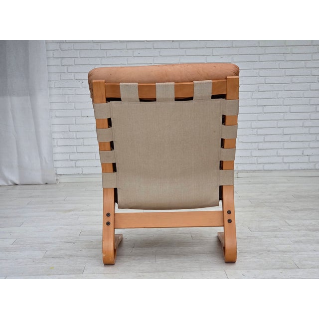 Norwegian Model Kengu Armchair in Leather from Rybo Rykken & Co, 1970s For Sale - Image 12 of 18