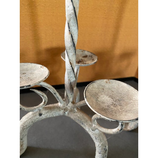 Vintage Itialian Style Iron Candle Holders - a Pair For Sale - Image 12 of 13