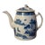 Antique 19th Century Chinese Export Blue & White Canton Porcelain Tea Pot For Sale