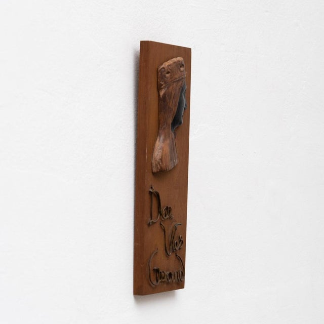 1990s Traditional Wooden Artwork Wall Catalan Religious Virgin La Moreneta, 1990s For Sale - Image 5 of 14