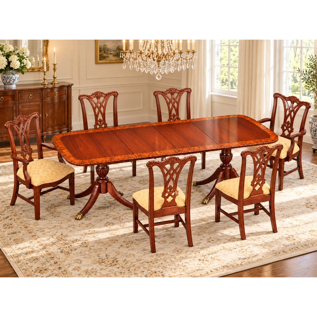 WELCOME AND THANK YOU FOR TAKING THE TIME TO LOOK!! Absolutely gorgeous, Stunning, handsome vintage dining table by...