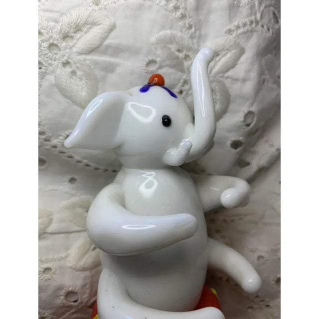 Figurative Vintage Handmade Glass Circus Elephant Figurine For Sale - Image 3 of 8