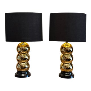 Pair of Vintage Kovacs MCM Brass Table Lamps For Sale