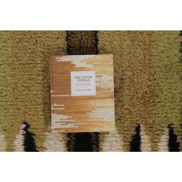 Vintage Swedish Rya Rug, Forest Tones With Vertical Geometry - Rug & Kilim For Sale - Image 10 of 10