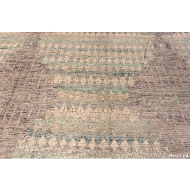 2020s Large Size Tribal Geometric Soft Pastel Color Modern Area Rug For Sale - Image 5 of 10
