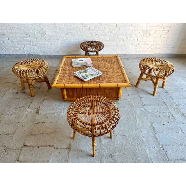 Coffee Table in Rattan and Wicker from Dal Vera, 1970s For Sale - Image 14 of 14