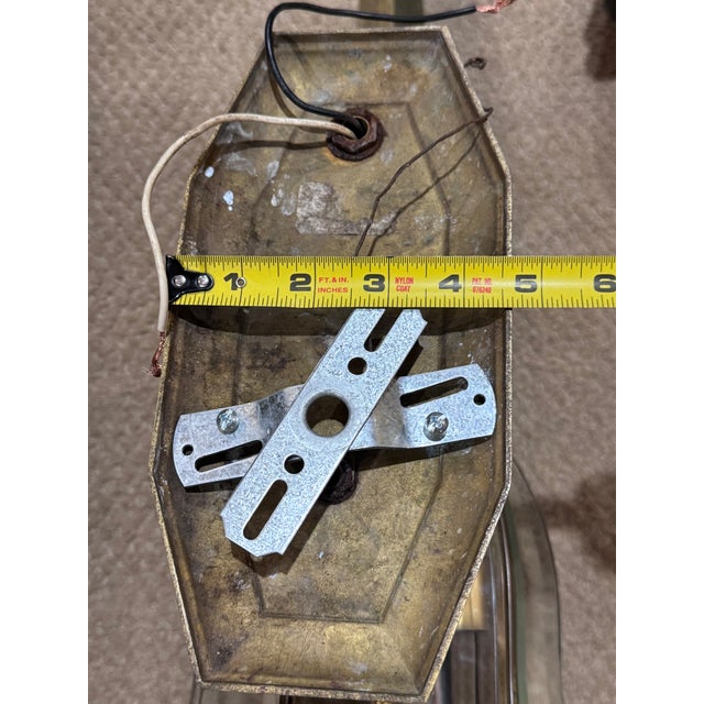 Vintage Solid Brass 3-Light Coach Lantern Wall Sconces – Frosted Dome – a Pair For Sale - Image 11 of 16