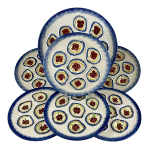 Mid-Century French Provençal Saint-Pol-De-Léon Floral Seven-Piece Oyster Service