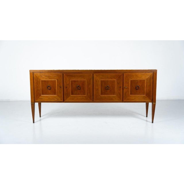 Mid-Century Sideboard by Paolo Buffa ,Wood and Marble, Italy, 1950s