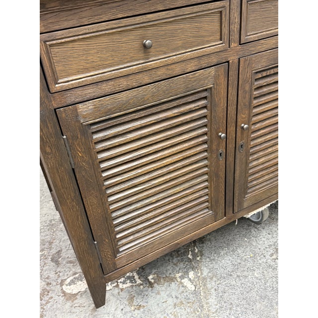 2010s Restoration Hardware Driftwood Oak Shutter Sideboard For Sale - Image 5 of 12