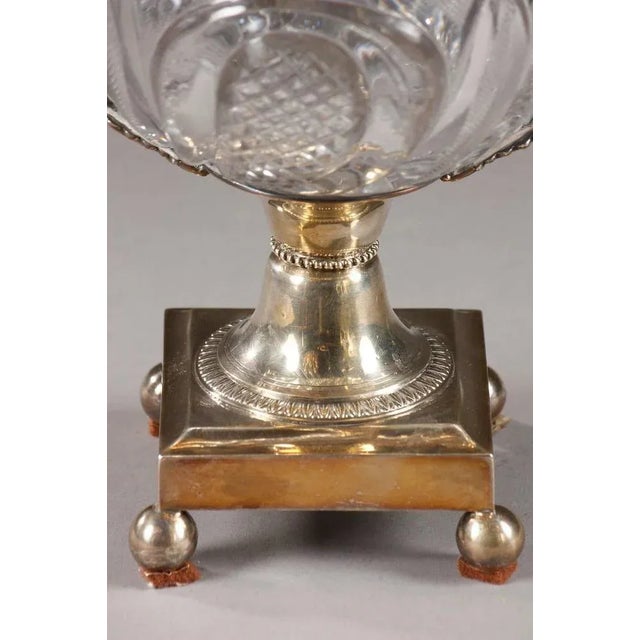19th Century Cut Crystal and Silver Candy Dish by Dupré For Sale - Image 4 of 11