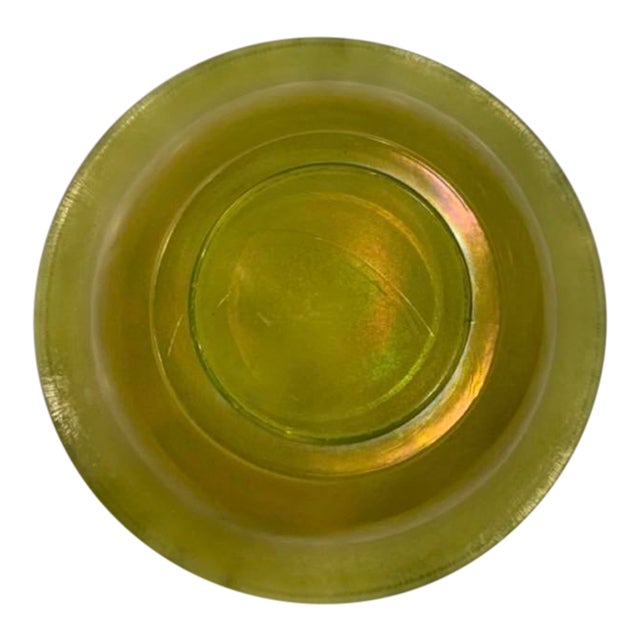 Mid 20th Century Iridescent Citrine Glass Bowl by Imperial Glass For Sale