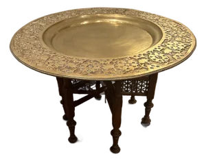 Moroccan Brass Tray Table
