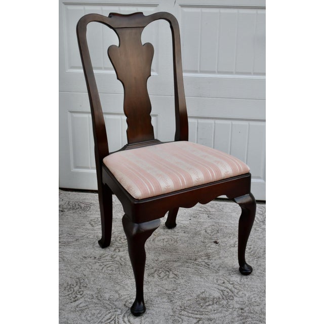 Vintage Statton-OldTowne Set of Six Queen Anne Style Cherry Side Dining Chairs For Sale - Image 9 of 12
