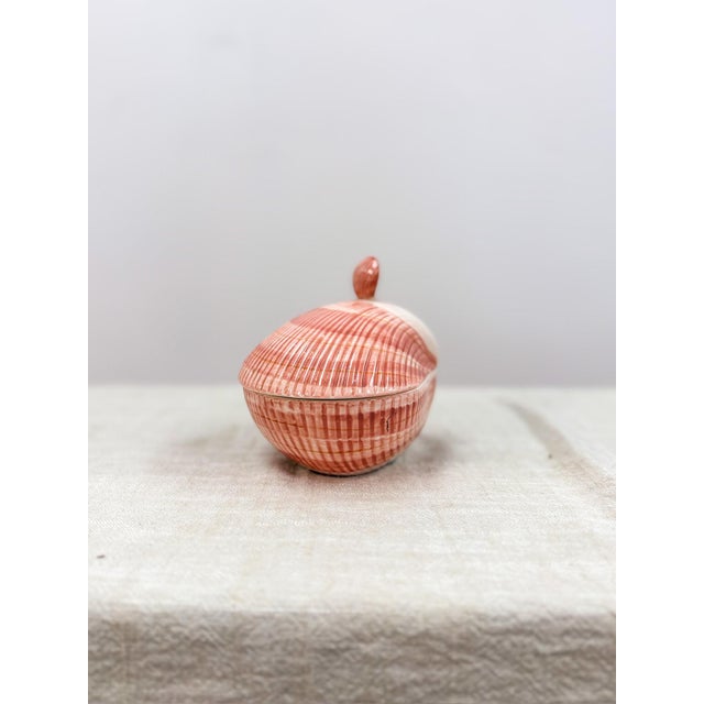 Mid-Century Modern Fitz & Floyd Shell Trinket Dish Coastal Decor Vintage Hollywood Regency Vessel For Sale - Image 3 of 7